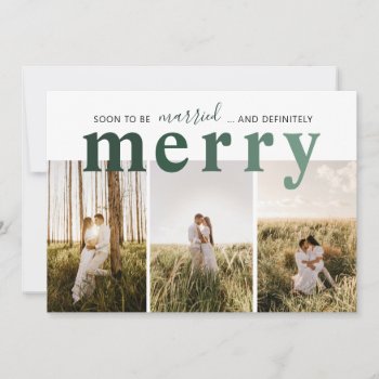 Married And Merry Newlywed Photo Holiday Card by antiquechandelier at Zazzle