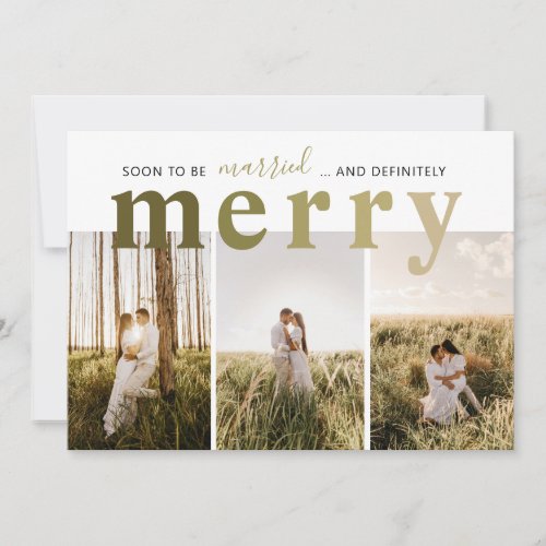 Married and Merry Newlywed Photo Holiday Card