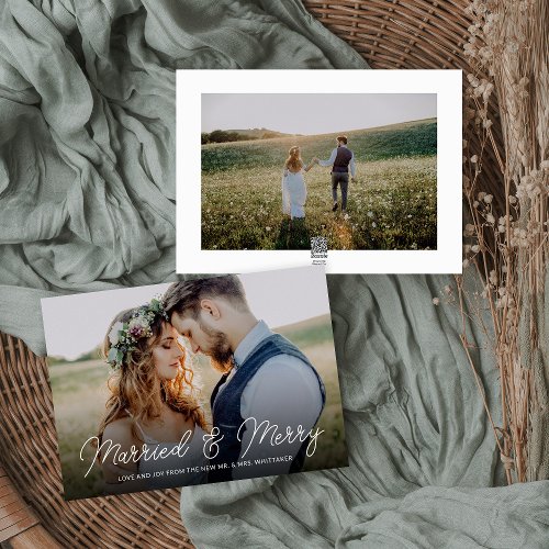Married and Merry Photo Overlay Holiday Card