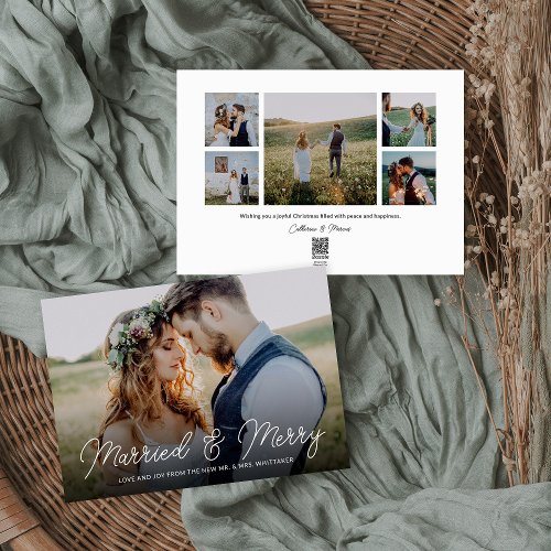 Married and Merry Photo Overlay Holiday Card