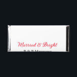 Married & bright add couple name wedding add date  hershey bar favors<br><div class="desc">For lovers like us</div>