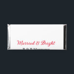 Married & bright add couple name wedding add date  hershey bar favors<br><div class="desc">For lovers like us</div>