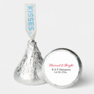 Married & bright add couple name wedding add date hershey®'s kisses®