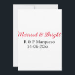 Married & bright add couple name wedding add date  invitation<br><div class="desc">For lovers like us</div>