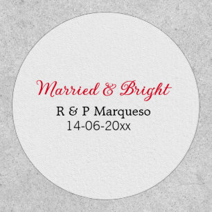 Married & bright add couple name wedding add date patch