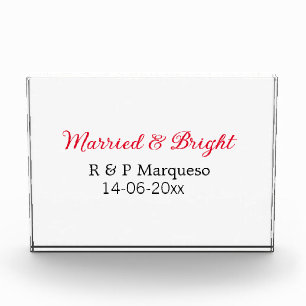 Married & bright add couple name wedding add date  photo block