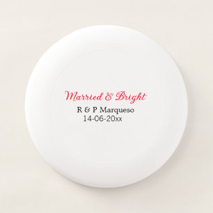 Married & bright add couple name wedding add date Wham-O frisbee