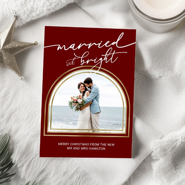 Married & Bright Arch Holiday Wedding Announcement (Creator Uploaded)