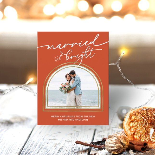 Married & Bright Arch Holiday Wedding Announcement (Creator Uploaded)