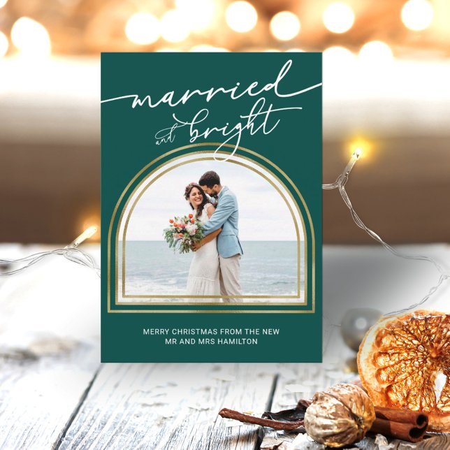Married & Bright Arch Holiday Wedding Announcement (Creator Uploaded)