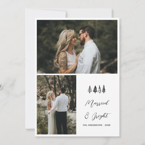 Married  Bright Christmas Couple Photo  Holiday Card