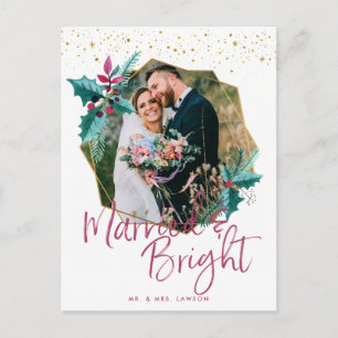 Married & Bright   Christmas Photo Card