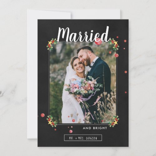 Married  Bright  Christmas Photo Card