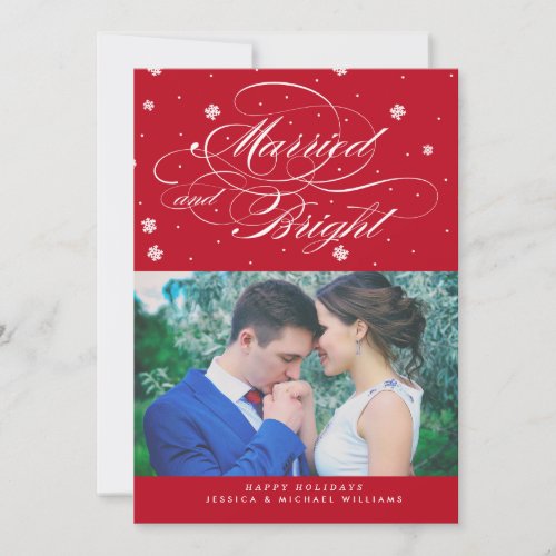 Married  Bright Christmas Photo Cards