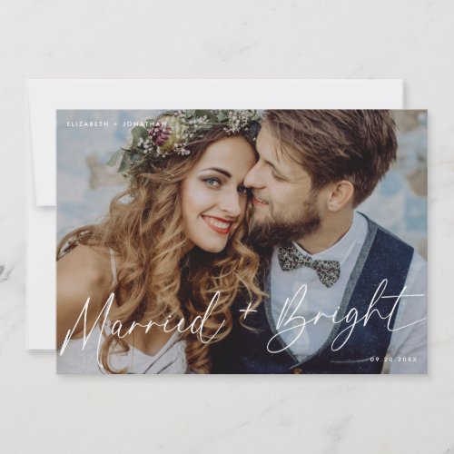 Married  Bright Holiday Photo Card 