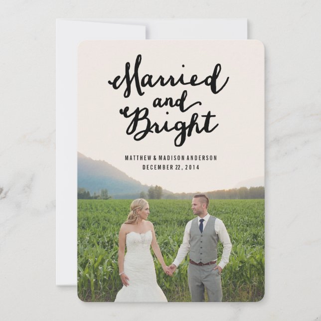 Married & Bright | Holiday Photo Card (Front)