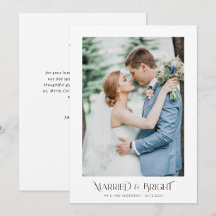 married & bright holiday wedding announcement