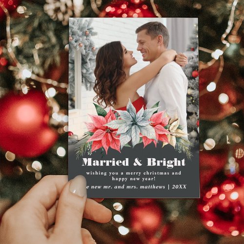 Married  Bright Holiday Wedding Announcement