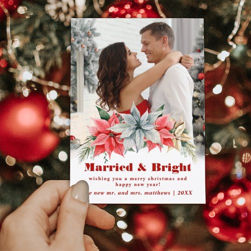 Married  Bright Holiday Wedding Announcement