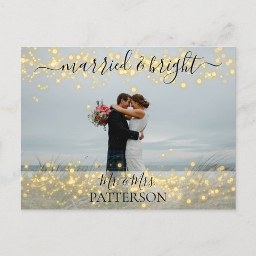 Married  Bright Kundenspezifische Foto Holiday Postcard