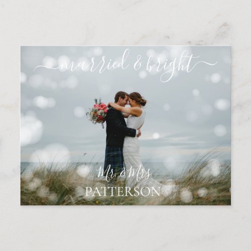 Married  Bright Kundenspezifische Foto Holiday Postcard