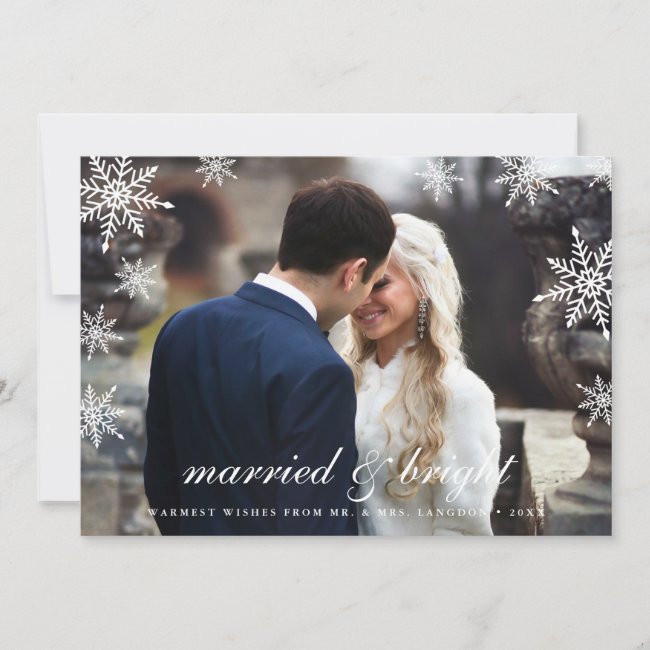 Married & Bright | Newlywed Holiday Photo Card