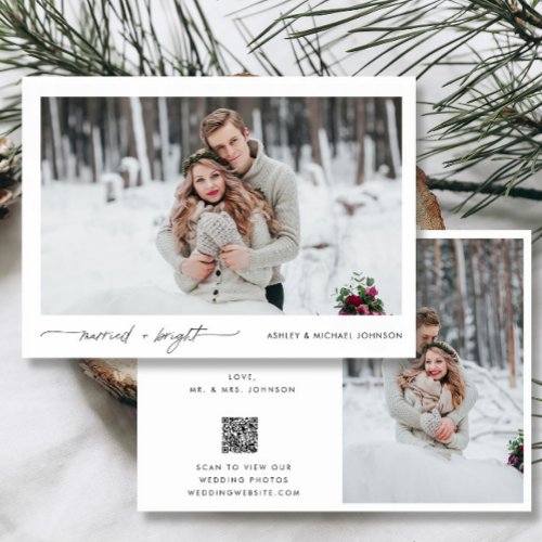 Married Bright Photo QR Code Wedding Announcement