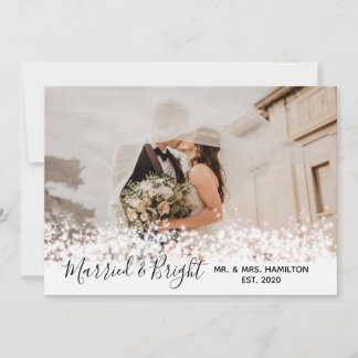 Married & Bright Sparkles Holiday Card