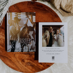 Married & Bright Vintage Elegance Photo Holiday Card