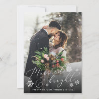 Married & Bright | Wedding Photo Holiday Card