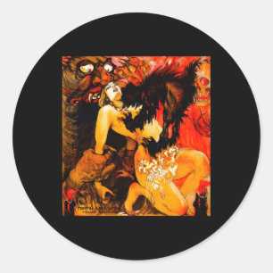 Married By Satan Halloween Monster Horror Movie Classic Round Sticker