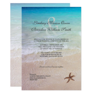 Married By the Sea Beach Destination Wedding Card