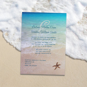 Married By The Sea Beach Destination Wedding Invitation by sandpiperWedding at Zazzle