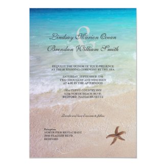 Married By the Sea Beach Destination Wedding Invitation