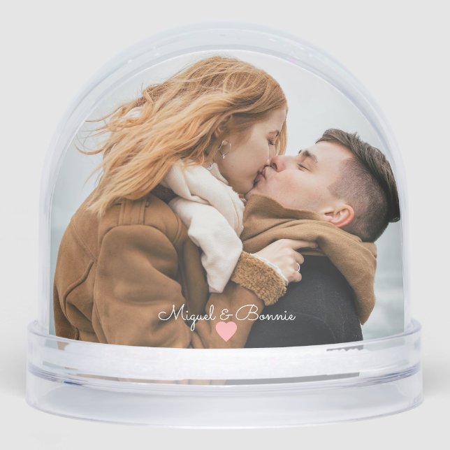 Married Calendar Date Personalised Wedding Day Snow Globe (Front)
