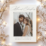 Married Christmas Calligraphy Photo Wedding Holiday Card<br><div class="desc">Share your joy this season with the Married Christmas Elegant Calligraphy Custom Wedding Photo Holiday Card! Featuring a favorite wedding photo and graceful calligraphy, this card is the perfect way to celebrate your first holiday together as newlyweds. With its sophisticated design and heartfelt holiday wishes, it’s a beautiful keepsake to...</div>