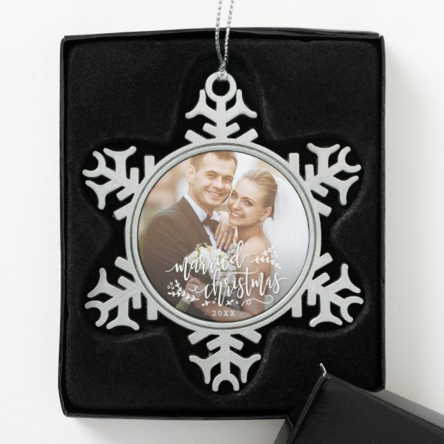 Married Christmas Custom Photo Christmas Ornament (Box)