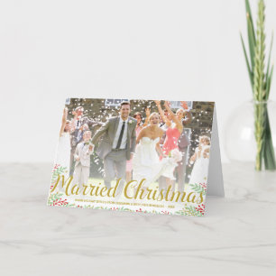 Married Christmas   Folded Newlyweds Holiday Photo