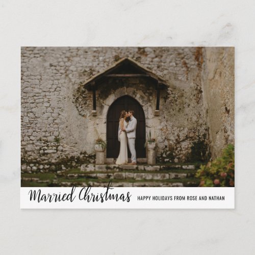 Married Christmas Handwritten Holiday Couple Photo