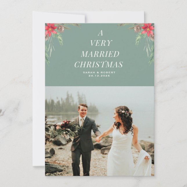 married christmas holiday wedding announcement (Front)