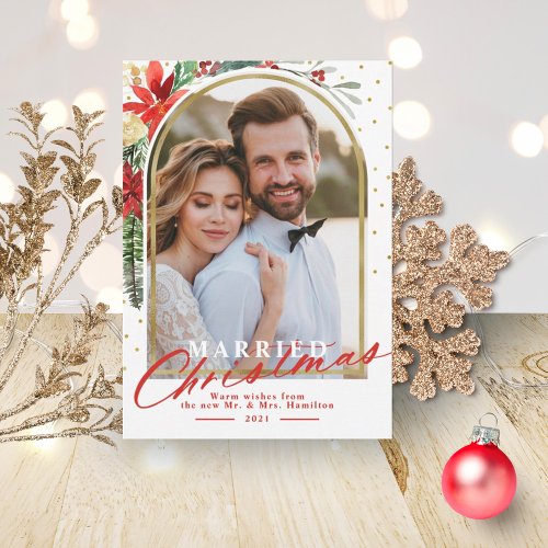 Married Christmas Holiday Wedding Announcement 