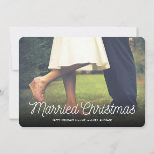 Married Christmas Newlywed Holiday Photo Elegant