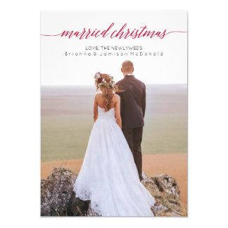 Newlywed Christmas Cards Greeting Photo Zazzle Married Christmas Newlywed Photo Card