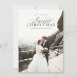 Married Christmas Newlywed Photo Card Green<br><div class="desc">Highlight your favorite family photo on your holiday cards this season!  Whether you celebrate Christmas,  Hanukkah or simply want to send our a New Year greeting to your friends and family,  Blush Paper Co. has the perfect holiday card for you.</div>