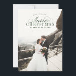 Married Christmas Newlywed Photo Card Green<br><div class="desc">Highlight your favorite family photo on your holiday cards this season!  Whether you celebrate Christmas,  Hanukkah or simply want to send our a New Year greeting to your friends and family,  Blush Paper Co. has the perfect holiday card for you.</div>