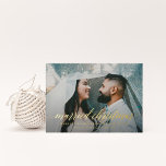 Married Christmas Newlywed Photo Foil Holiday Card<br><div class="desc">Celebrate your first Christmas as a married couple with this stunning holiday wedding card in foil.
There is a 2-photo collage on the back for you to showcase your favorite photos and room for your own custom sentiment to your nearest and dearest.</div>