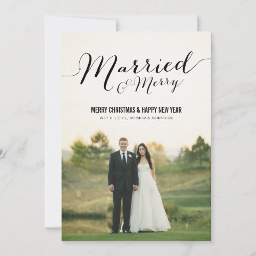Married Christmas Photo Flat Cards