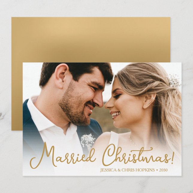 Married Christmas Photo Holiday Card (Front/Back)