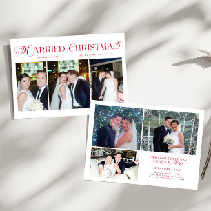 Married Christmas Photo Newlywed Couples Wedding Holiday Card