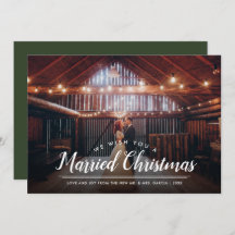 Married Christmas Photo Overlay Holiday Card